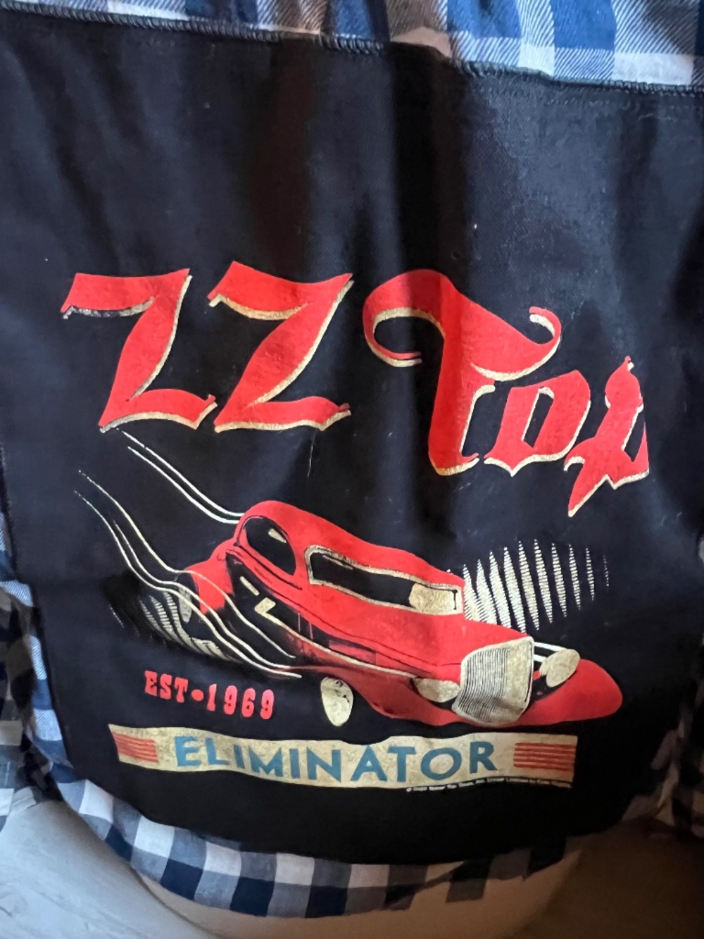 Flannel with ZZ Top Eliminator patch on the back size xl